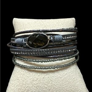 Gray Wrap Crystal Bracelet, New